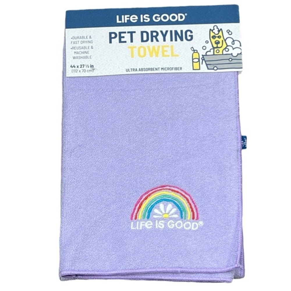 PETS - Life is Good - 2/$28 - ‘Rainbow’ pet drying towel. NWT